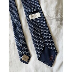 Altea Milano	Blue Medallion Woven Geometric Jacquard 100% Silk Tie Made In Italy